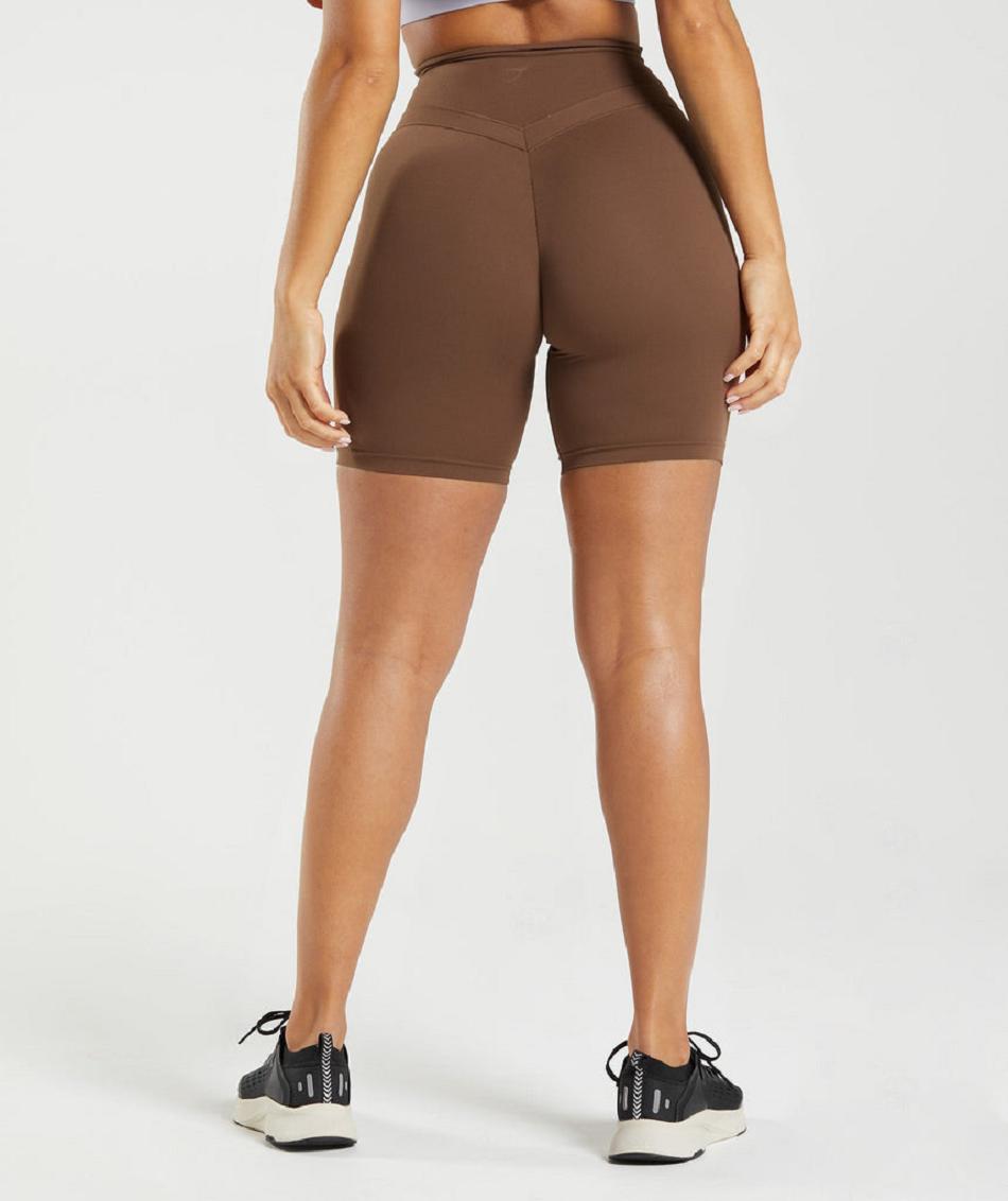 Szorty Damskie Gymshark Whitney Cycling Brązowe | PL 2478VRW